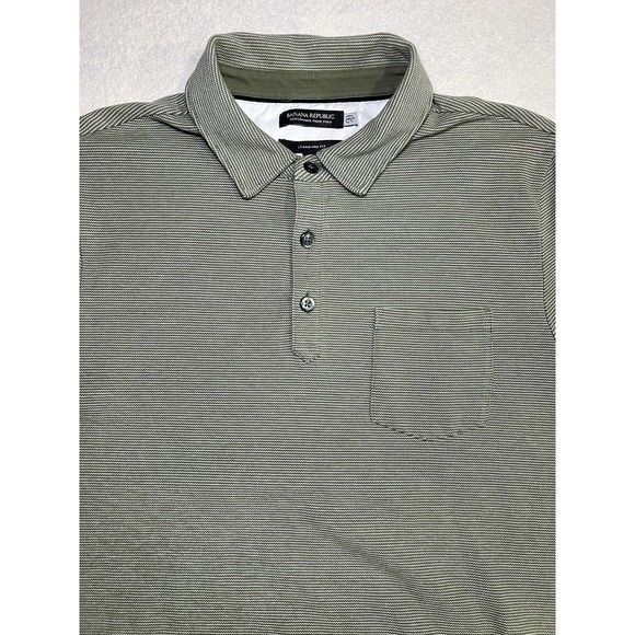 Banana Republic performance Polo Shirt Mens sz L Green Golf Standard fit - Picture 5 of 16